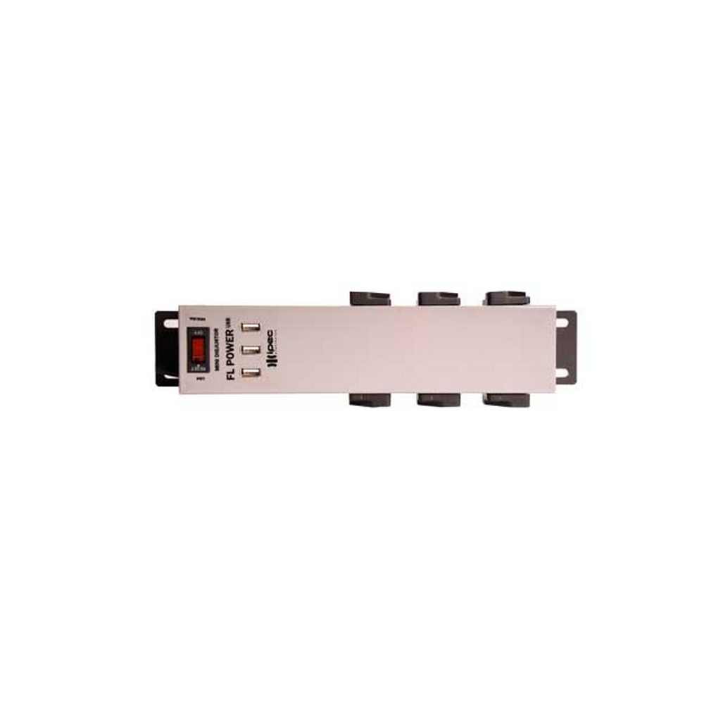 Filtro de Linha Ipec 6 Tomadas + 3 USB 3 Pinos 10A 1,10m Metal Cinza A2287 Cinza