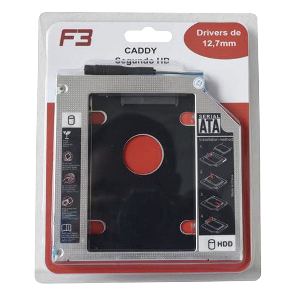 Adaptador Universal Caddy de HD 2,5 para Leitor de DVD com 12,7mm F3 - 1167