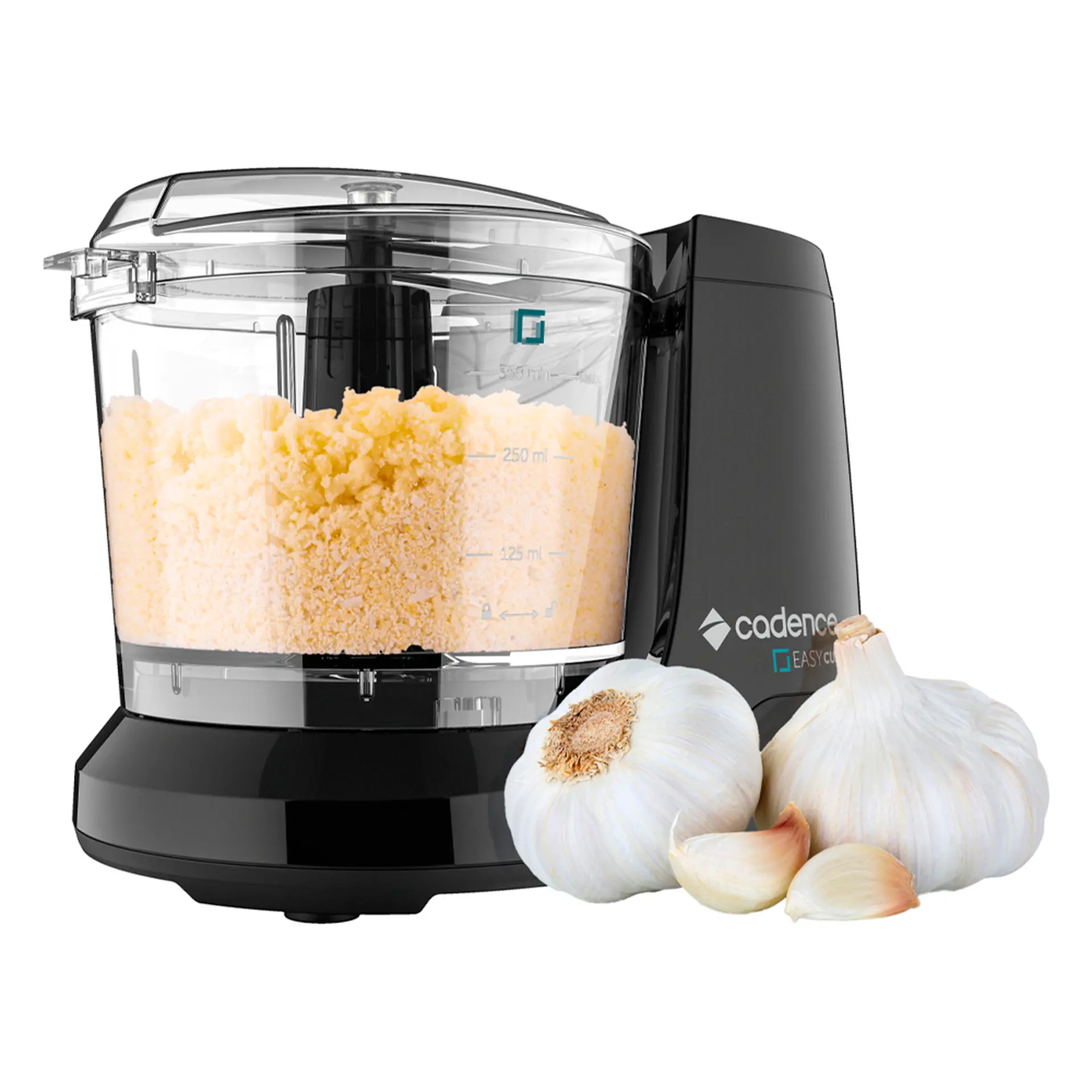 Mini Processador de Alimentos 350ml Cadence Easy Cut 100W - Preto - 110 Volts