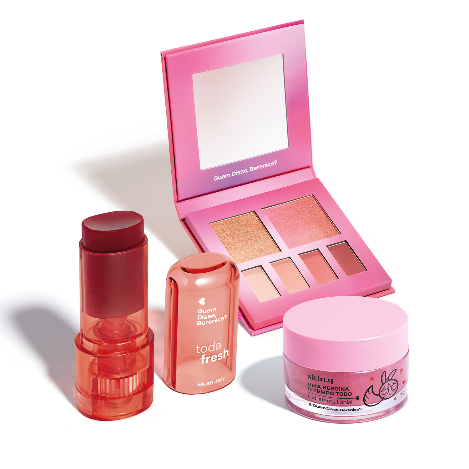 Kit Quem Disse, Berenice? Make Rosa Bordô Multifuncional (3 Produtos)