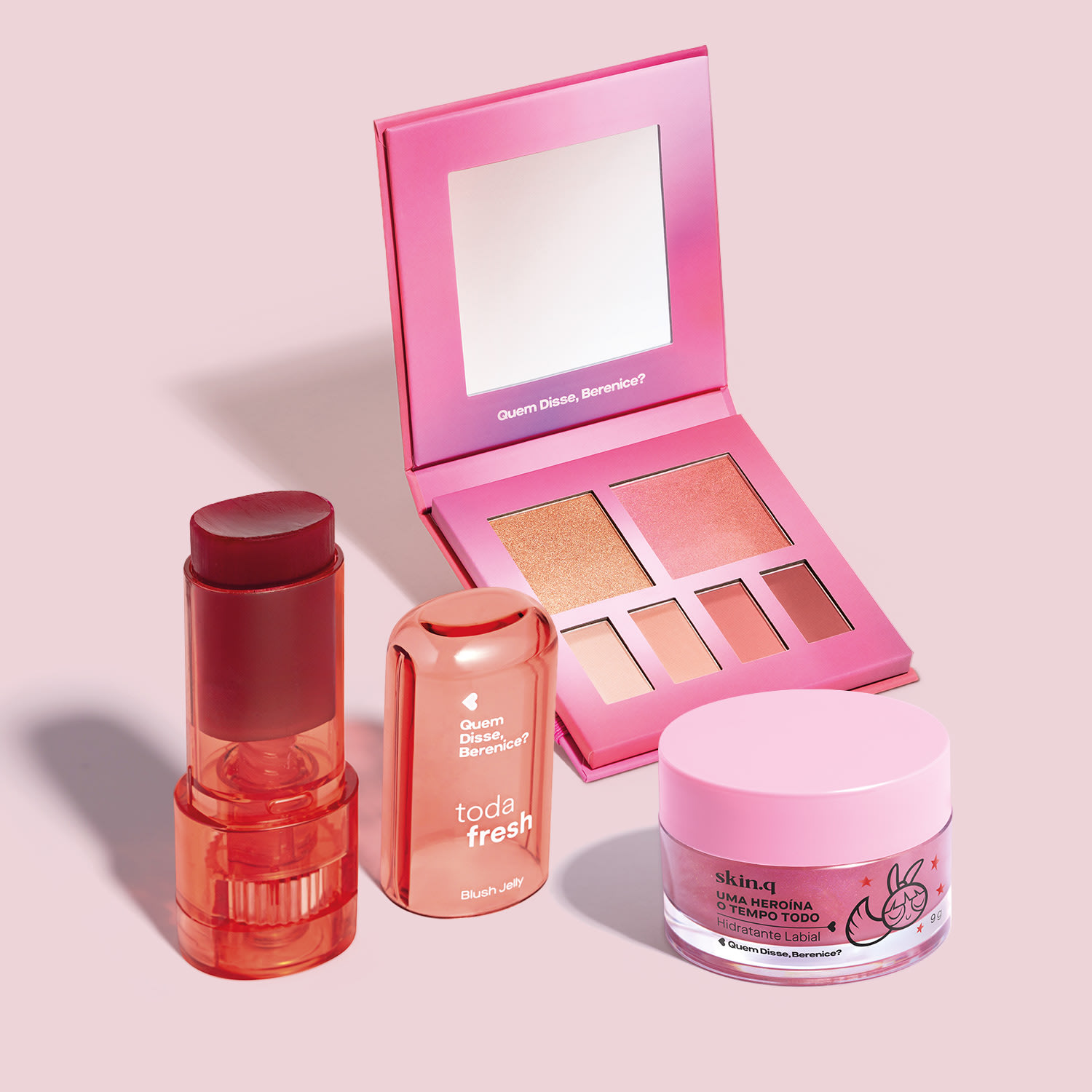 Kit Quem Disse, Berenice? Make Rosa Bordô Multifuncional (3 Produtos)