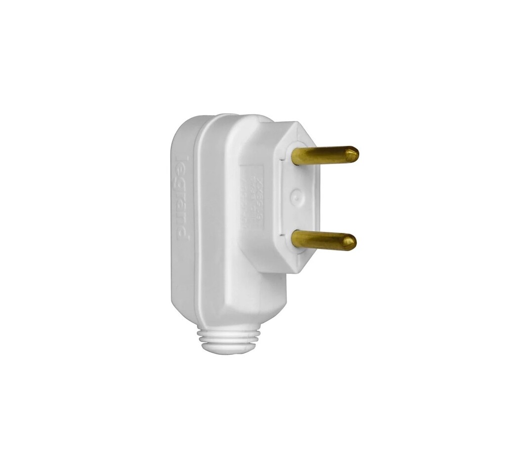 Plug Macho Legrand I Pial 2 Pinos Redondo 10 Amperes Branco - 615900 - Unitário