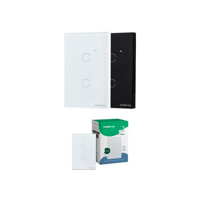 Interruptor Smart Wi-Fi Touch 2 Teclas Intelbras EWS 1002 Preto