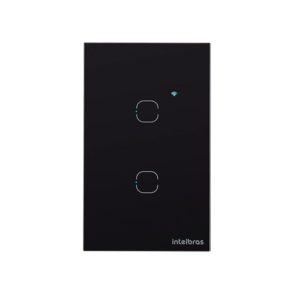 Interruptor Smart Wi-Fi Touch 2 Teclas Intelbras EWS 1002 Preto