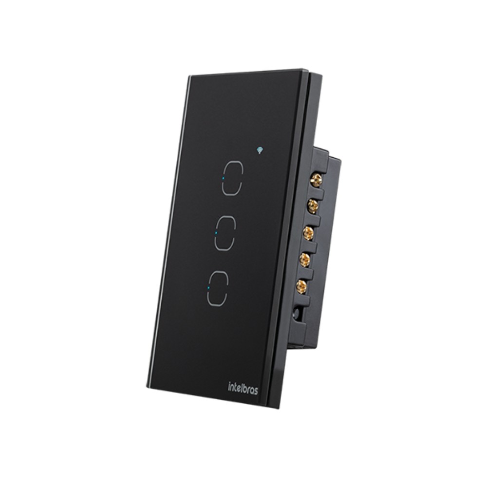 Interruptor Smart Wi-Fi Touch 3 Teclas Intelbras EWS 1003 Preto