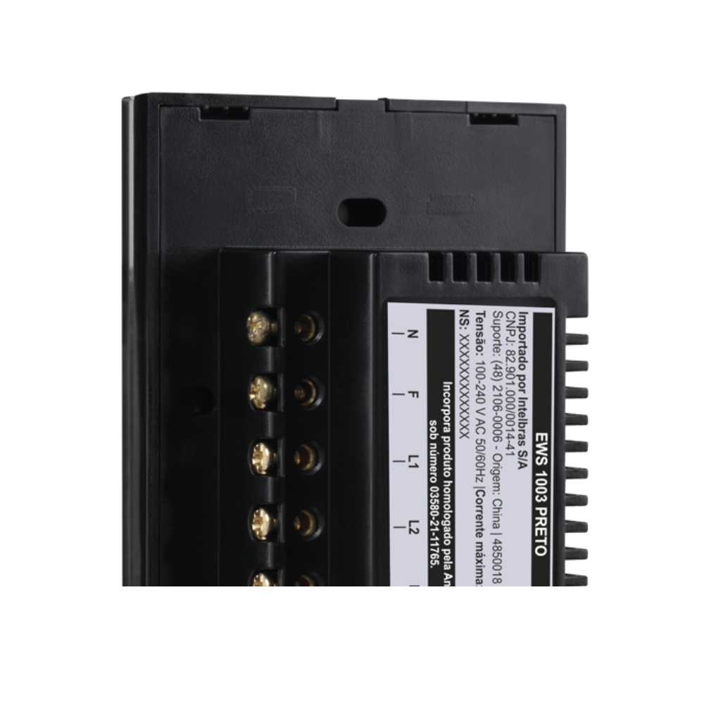 Interruptor Smart Wi-Fi Touch 3 Teclas Intelbras EWS 1003 Preto