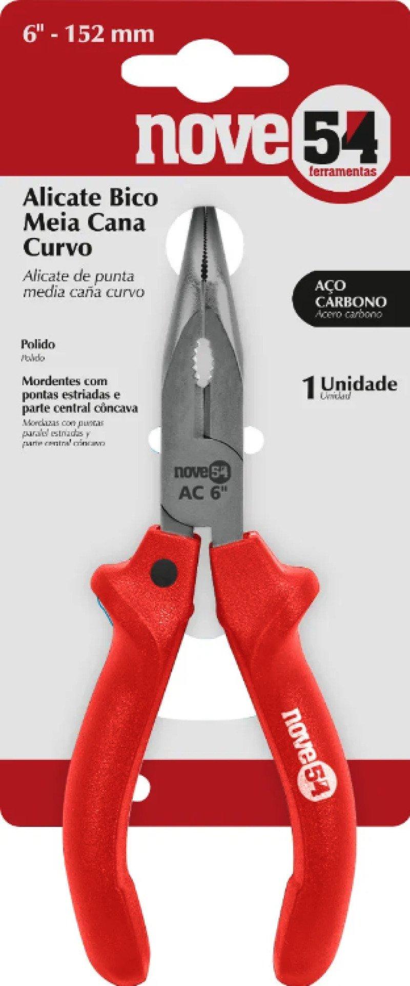 Alicate de Bico Meia Cana Curvo 6" Nove54 3662160006