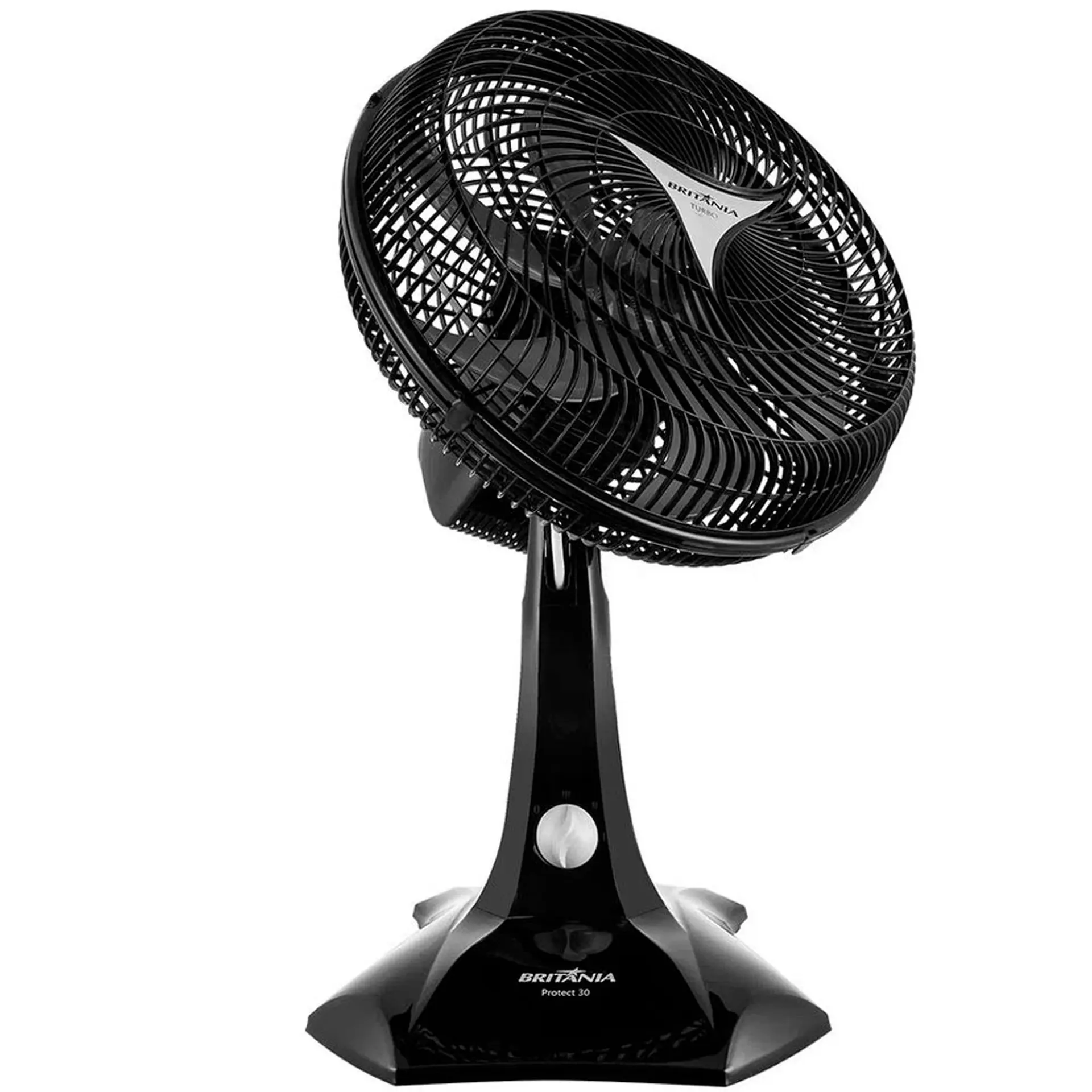Ventilador de Mesa Britânia Protect Six 30cm 6 Pás 3 Velocidades 60W - Preto - 110 Volts