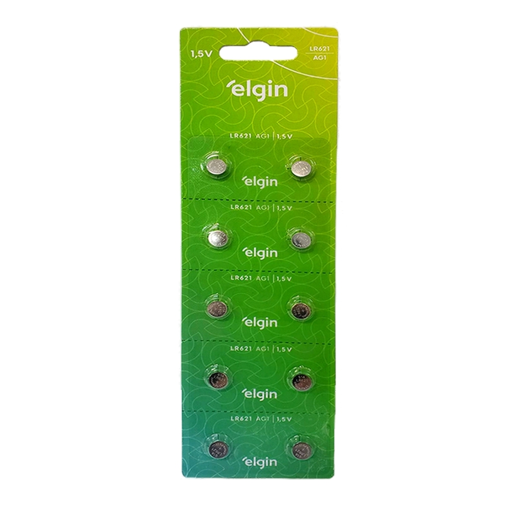 Bateria LR621 Alcalina 1,5 Volts Elgin - 82307 - Blister com 10 Baterias