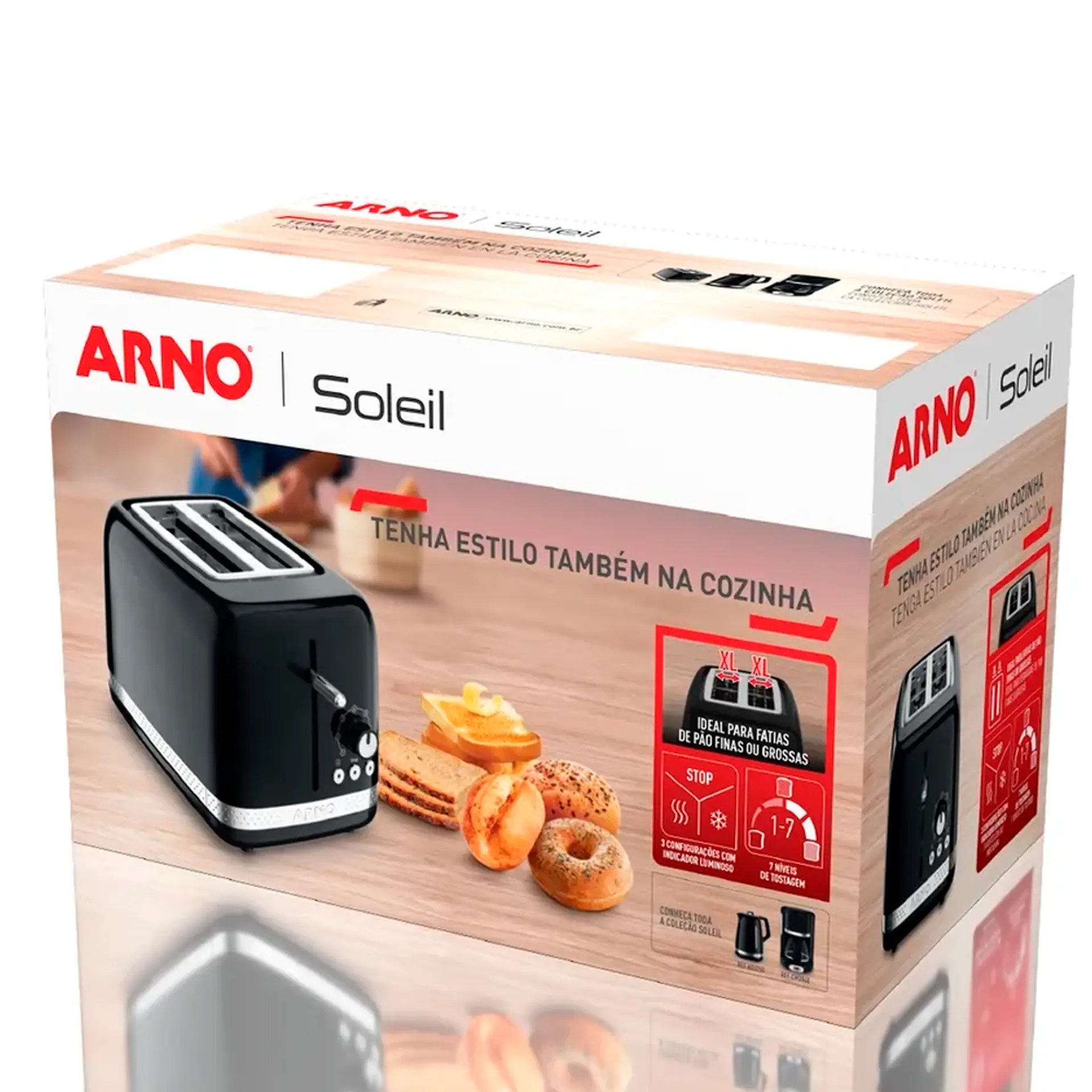 Torradeira Arno Soleil 7 Níveis de Tostagem 850W SPTO - Preto - 110 Volts