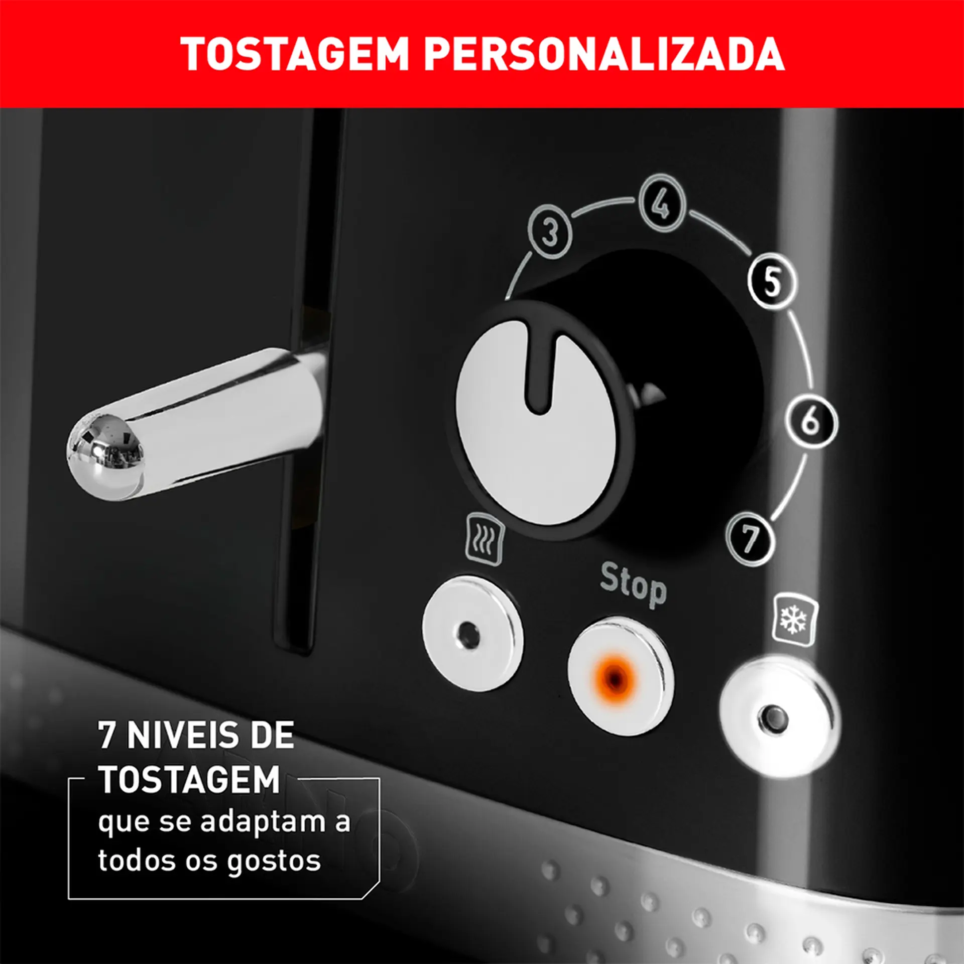 Torradeira Arno Soleil 7 Níveis de Tostagem 850W SPTO - Preto - 110 Volts
