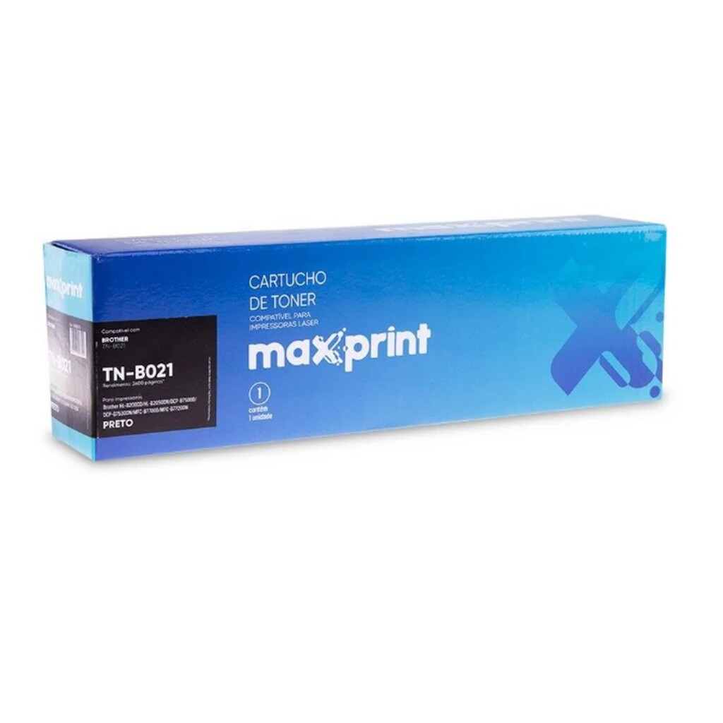 Toner Brother Preto Maxprint - TNB021 DCP B7500D, DCP B7530DN, MFC B7700D, MFC B7720DN, HL B2000D, HL B2050DN