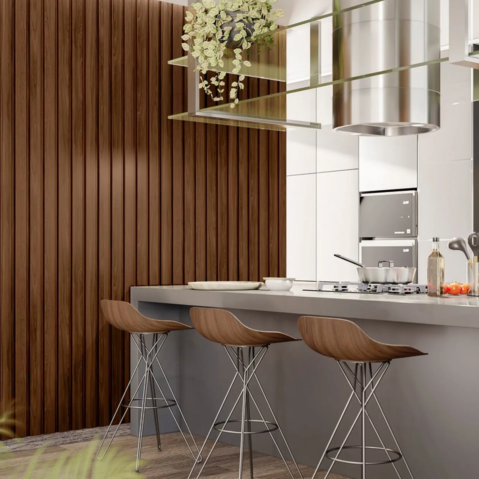 Painel Ripado 265 x 99,6cm Mobler 50058647 - Palisandro