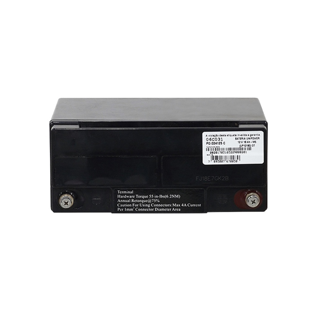 Bateria Selada para Alarmes e No-Breaks 18,0 Ah 12 Volts Unipower - UP12180