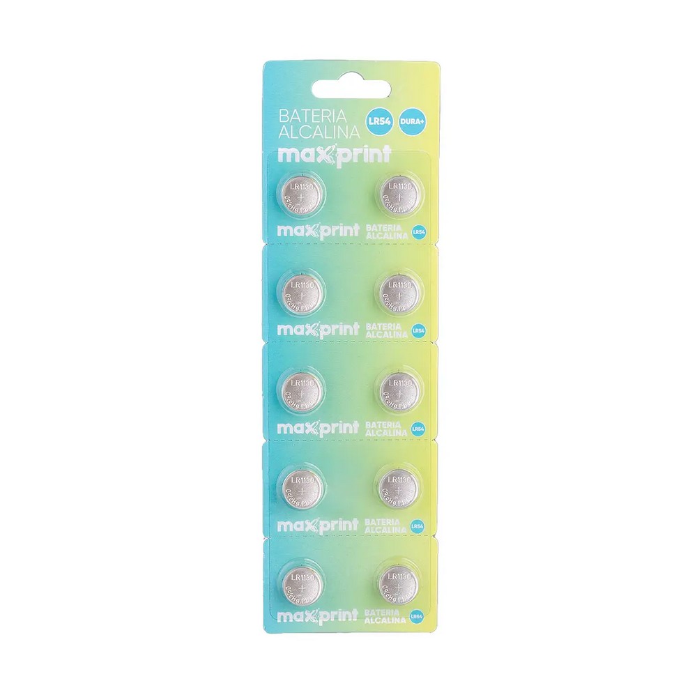 Bateria LR54 Alcalina 1,5V Maxprint 75000048 Blister 10 Baterias