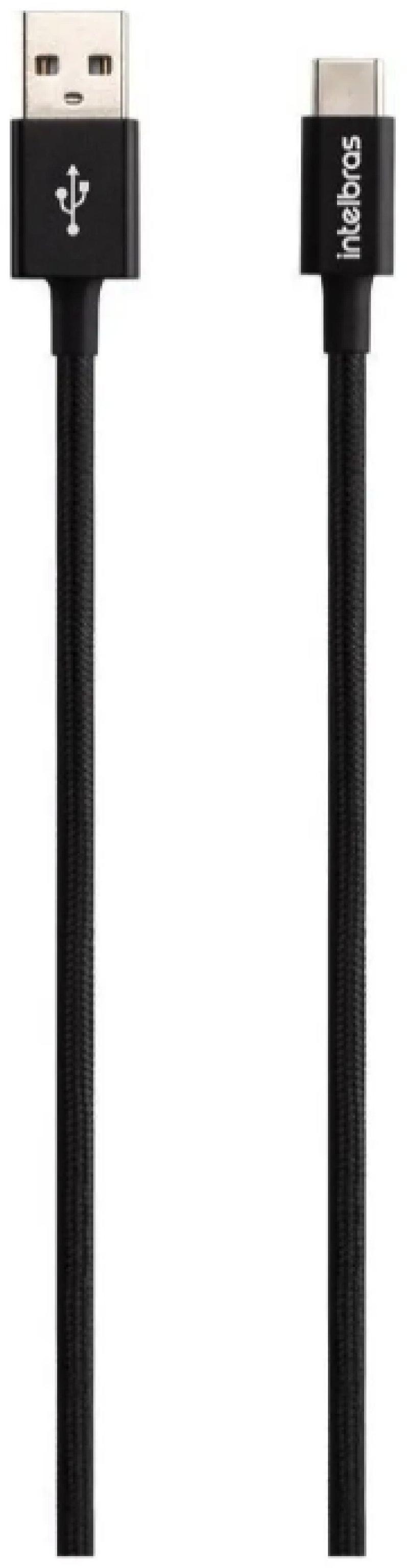 Cabo USB - USB C Preto nylon 1,5m Intelbras EUAC 15NP
