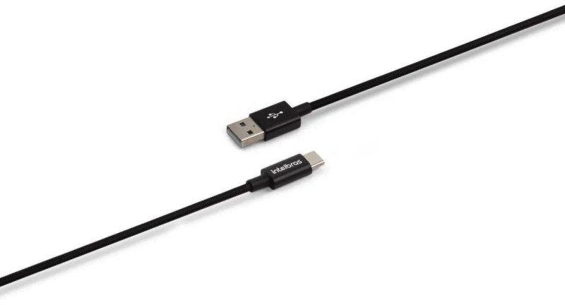 Cabo USB - USB C Preto nylon 1,5m Intelbras EUAC 15NP