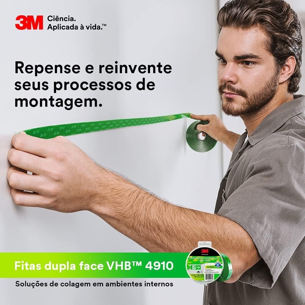 Fita Dupla Face VHB Transferível 25mm x 20 Metros Unitário Fixação Permanente - 3M - HB004278600