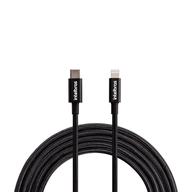 Cabo USB C - Lightning Preto nylon 1,5m Intelbras EUCL 15NP