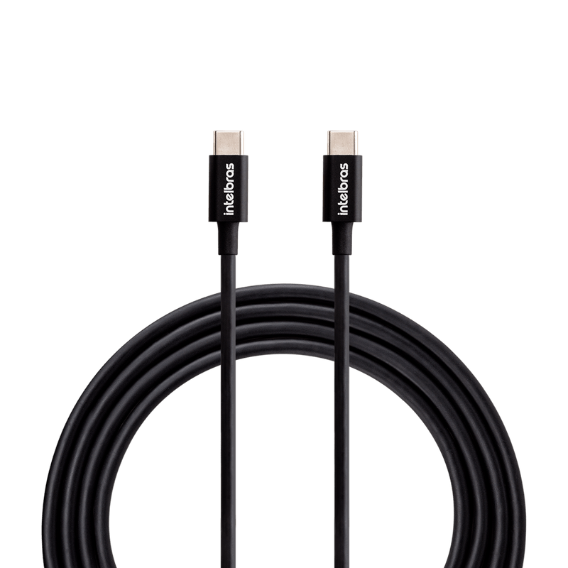 Cabo USB C - USB C Preto PVC 1,2m Intelbras EUCC 12PP