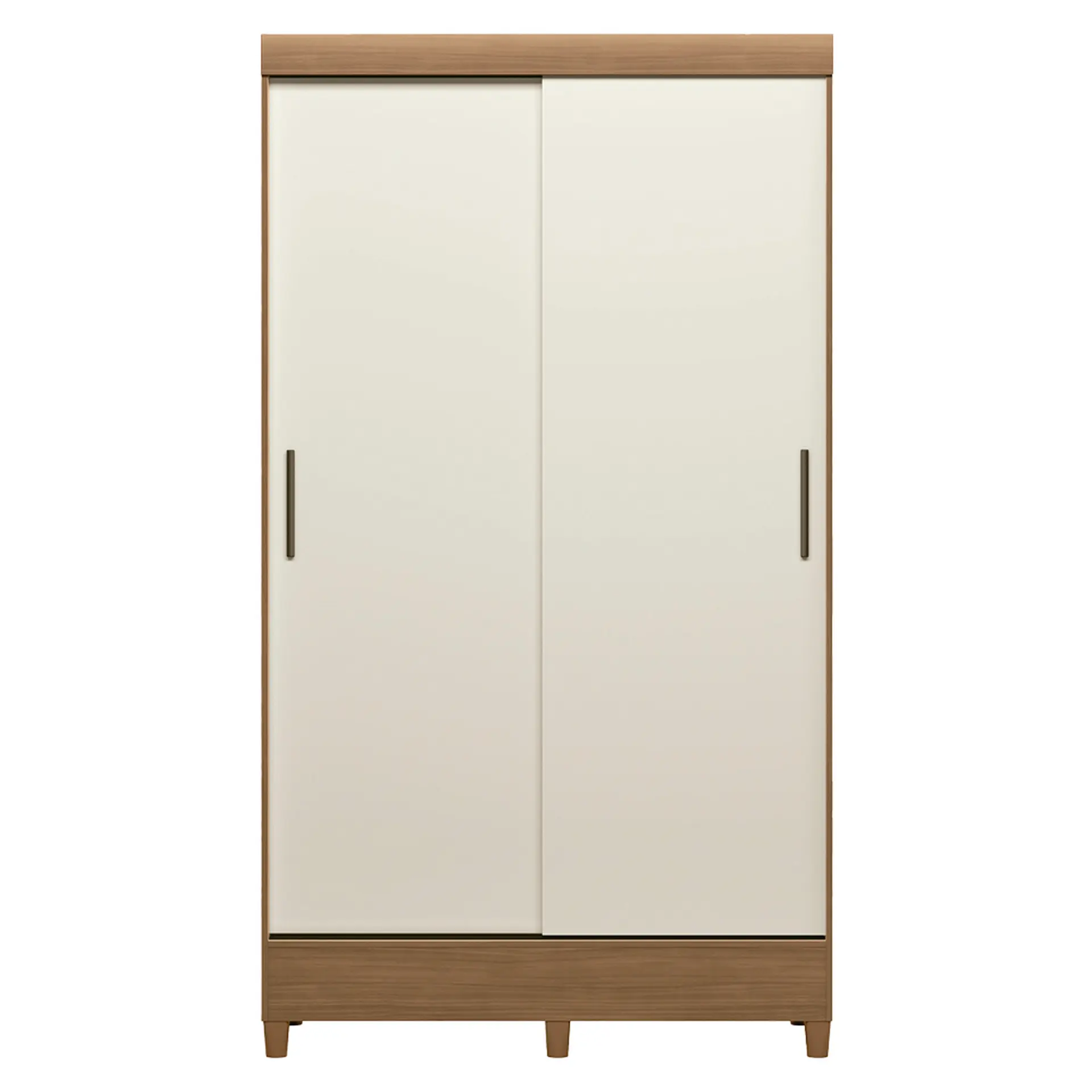 Guarda-Roupa Solteiro 2 Portas de Correr 2 Gavetas Fit Santos Andirá - Jequitibá/Off