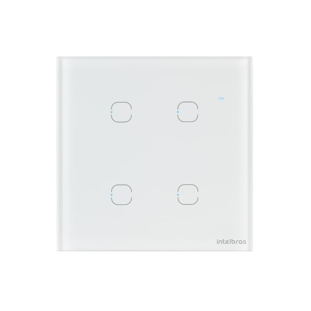 Interruptor Smart Wi-Fi Touch 4 Teclas Intelbras EWS 1004 Branco