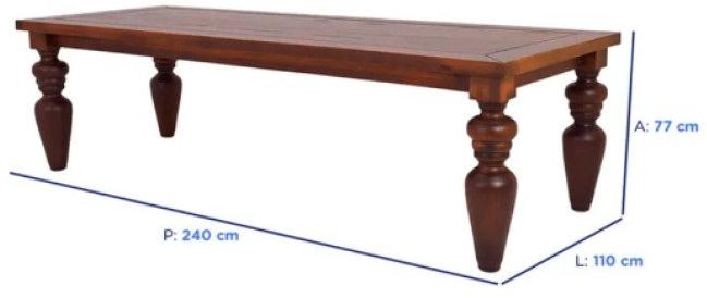 Mesa de Jantar Flower 8 Cadeiras Paris Madeira Maciça Artefama - Canela
