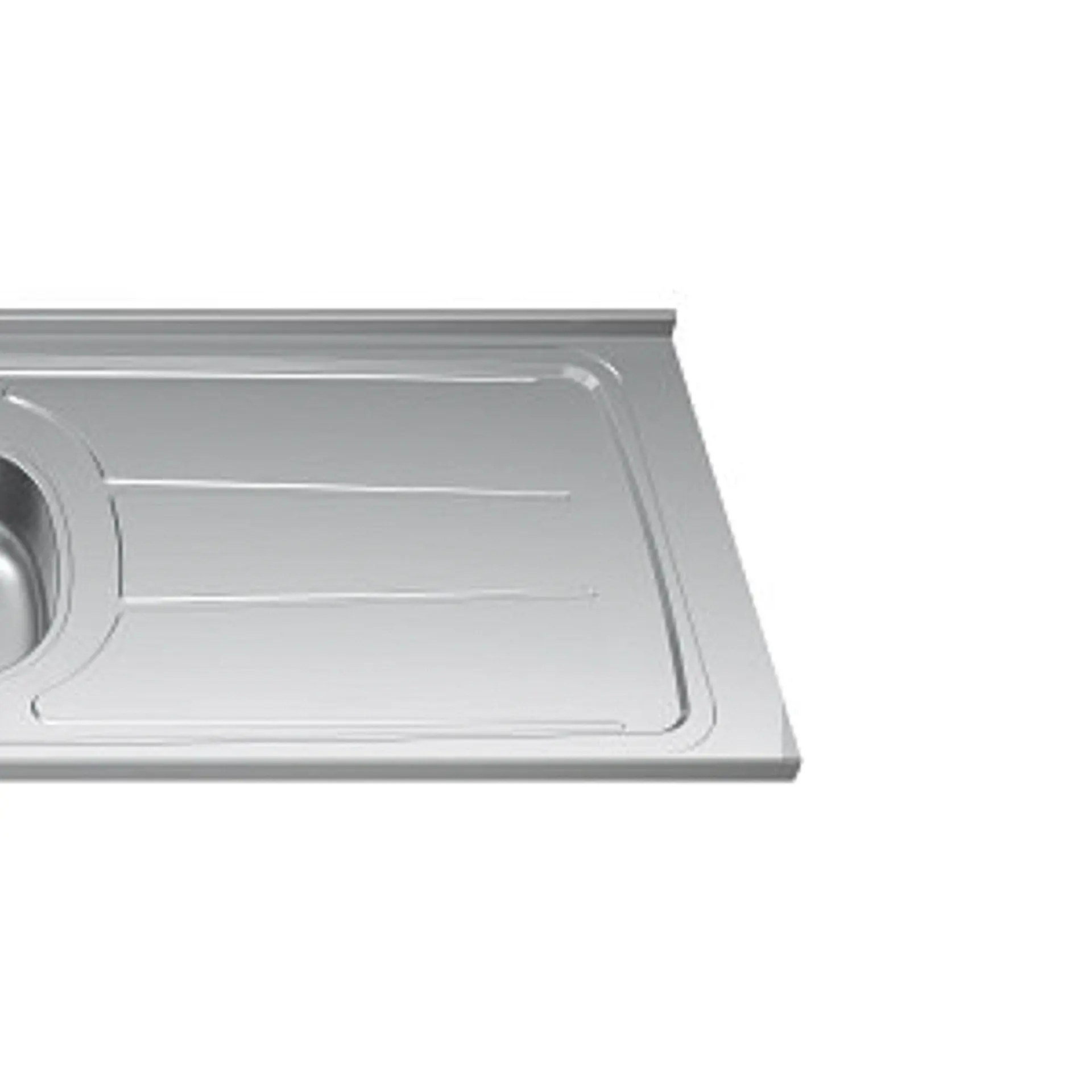 Tampo de Pia 160cm Aço Inox com Rebaixe Ghel Plus - Inox