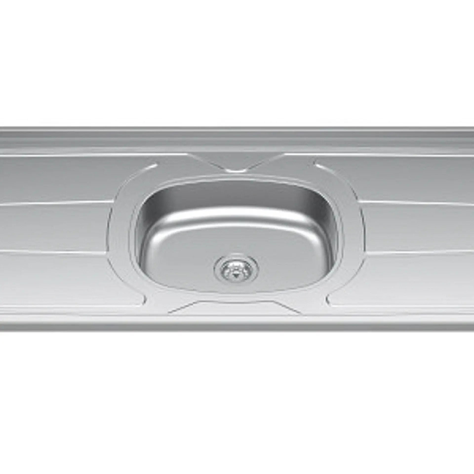 Tampo de Pia 160cm Aço Inox com Rebaixe Ghel Plus - Inox