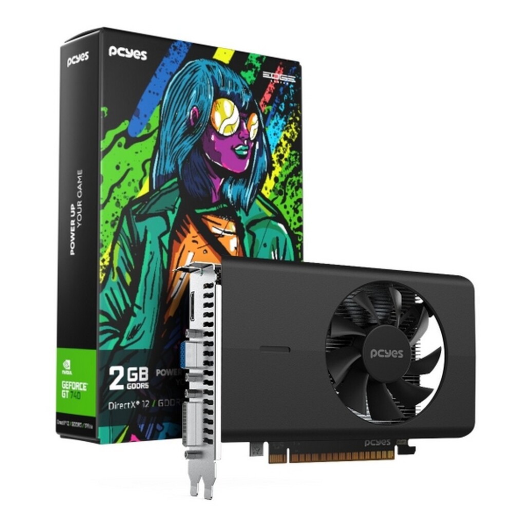 Placa de Video Pcyes GeForce GT740 2GB DDR5 128Bits HDMI DVI VGA PVGT740GB2PE