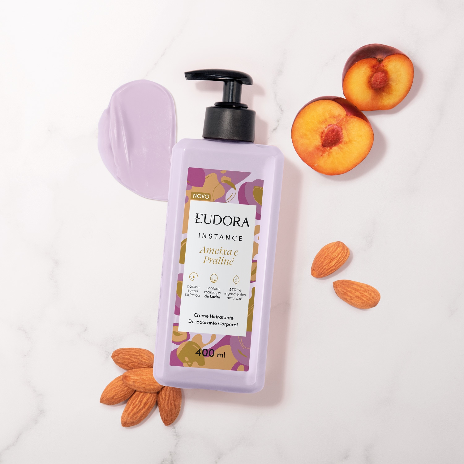 Creme Hidratante Desodorante Corporal Instance Ameixa e Praliné 400ml