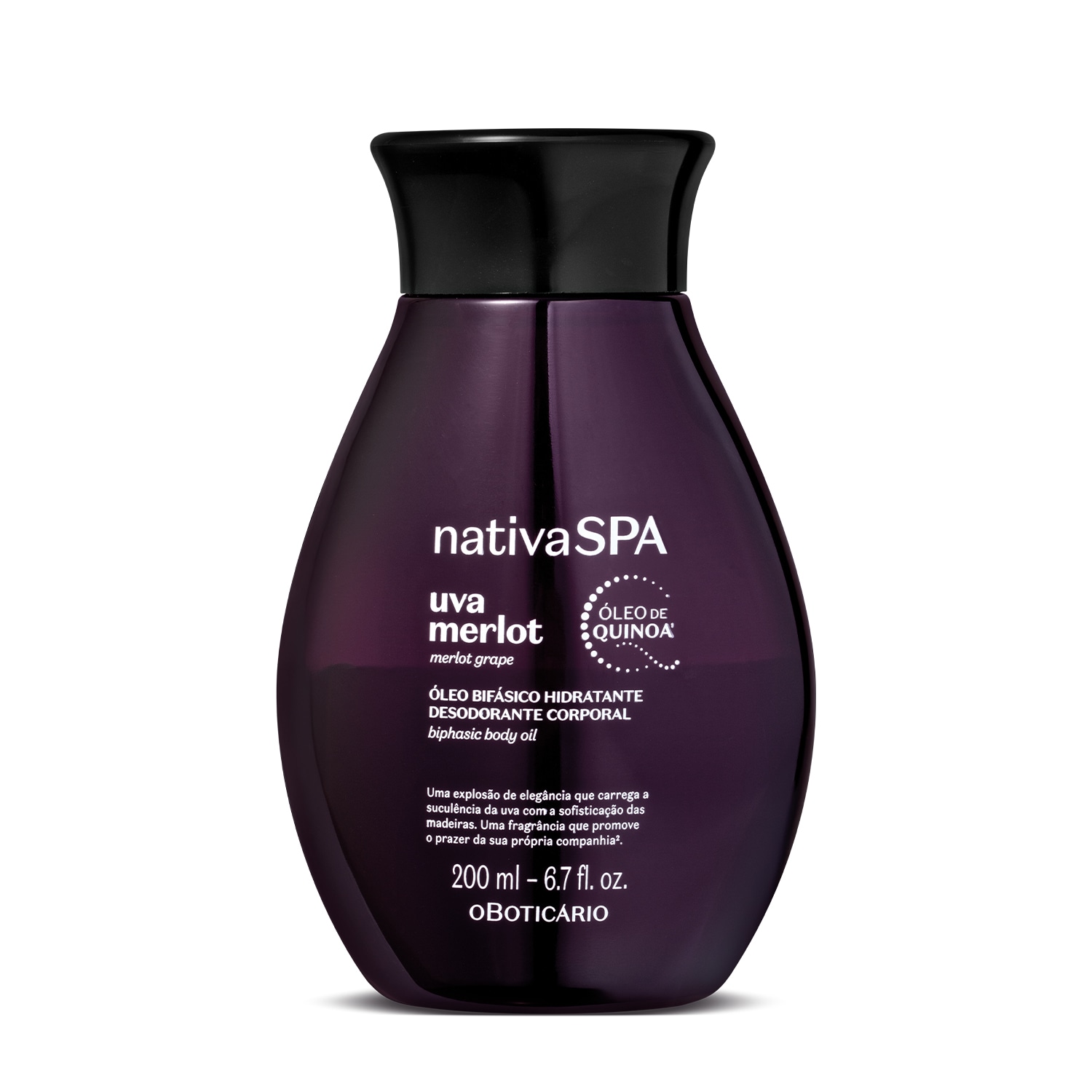 Combo Nativa Spa Uva Merlot: Loção Corporal 180ml +Óleo Corporal Bifásico 200ml