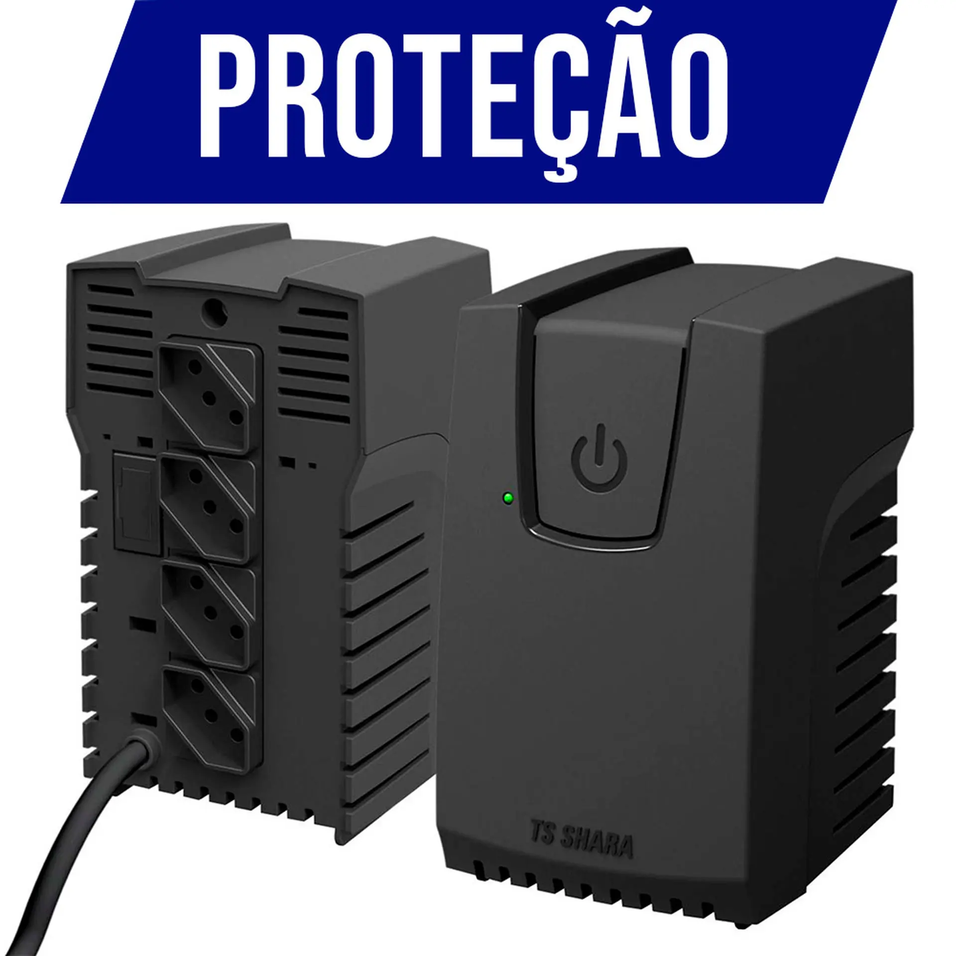 Estabilizador TS Shara Powerest 300VA 4 Tomadas Monovolt 9119 - Preto - 220 Volts