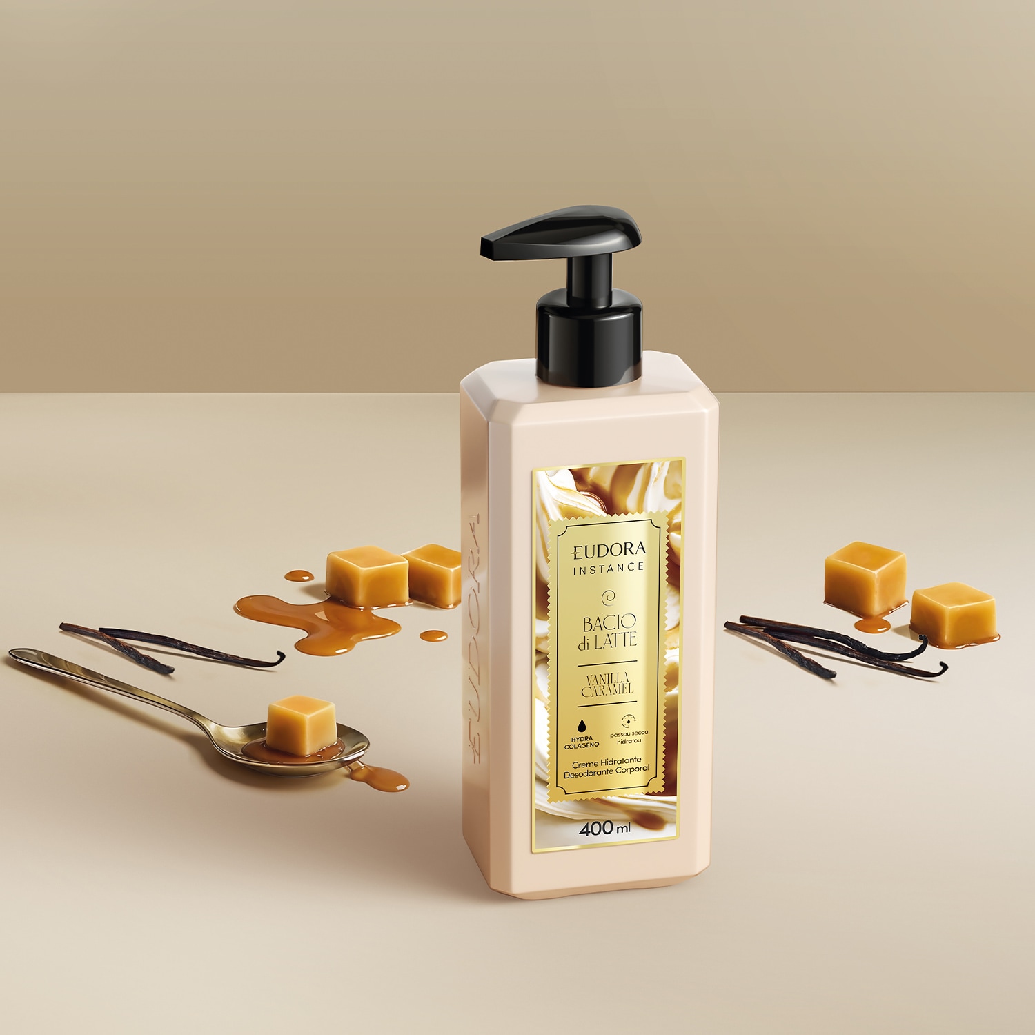 Creme Hidratante Desodorante Corporal Instance Vanilla Caramel 400ml