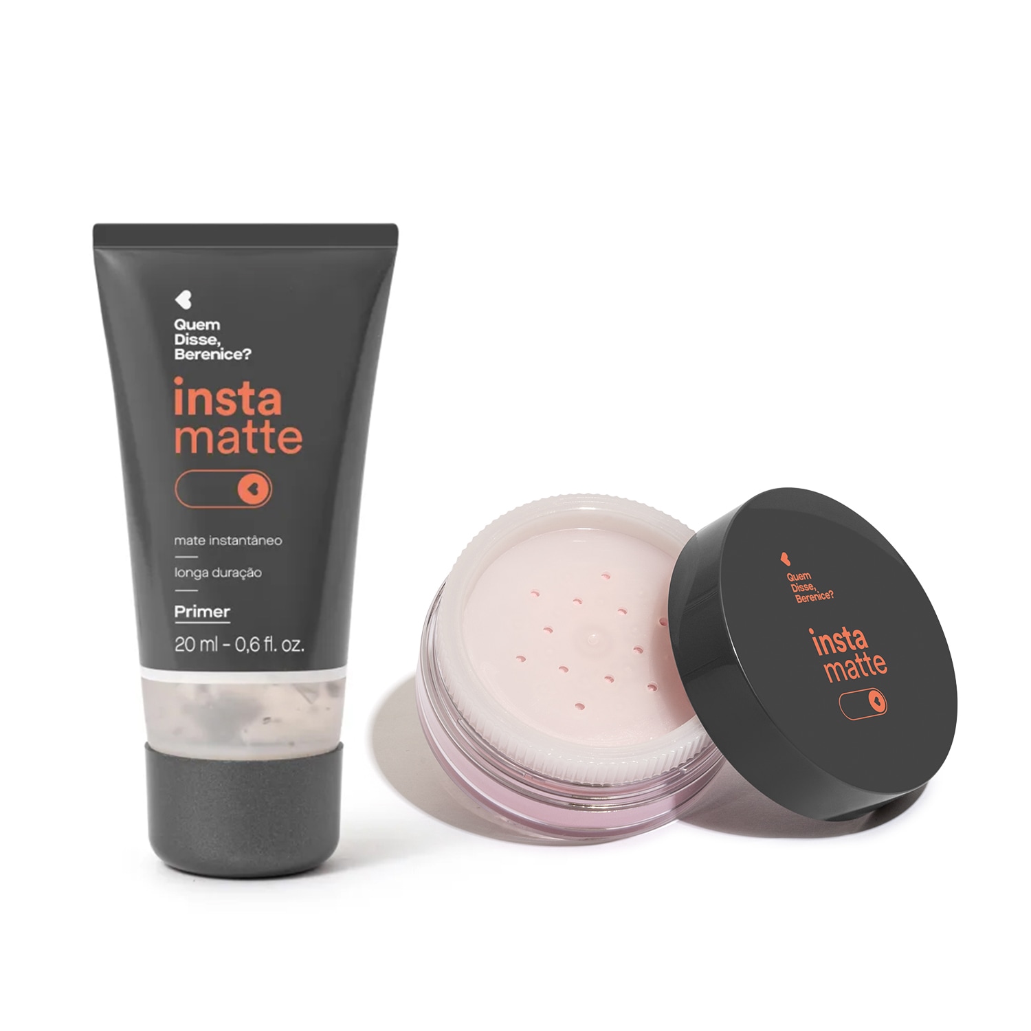 Combo Instamatte Quem Disse, Berenice?: Primer Facial Líquido 20ml + Pó Solto Translúcido Roselelê 10g