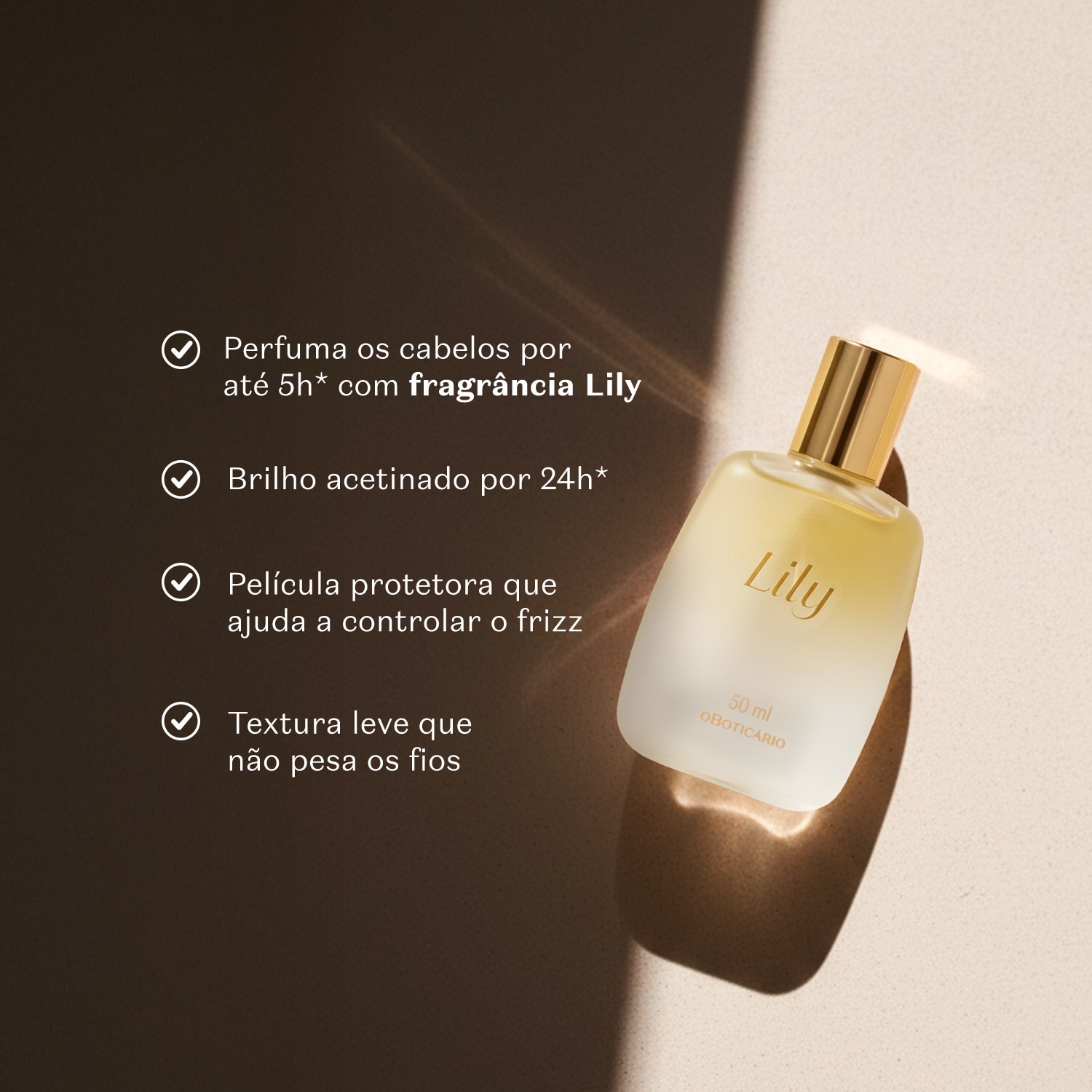 Spray Perfumado para Cabelos Hair Mist Lily 50ml