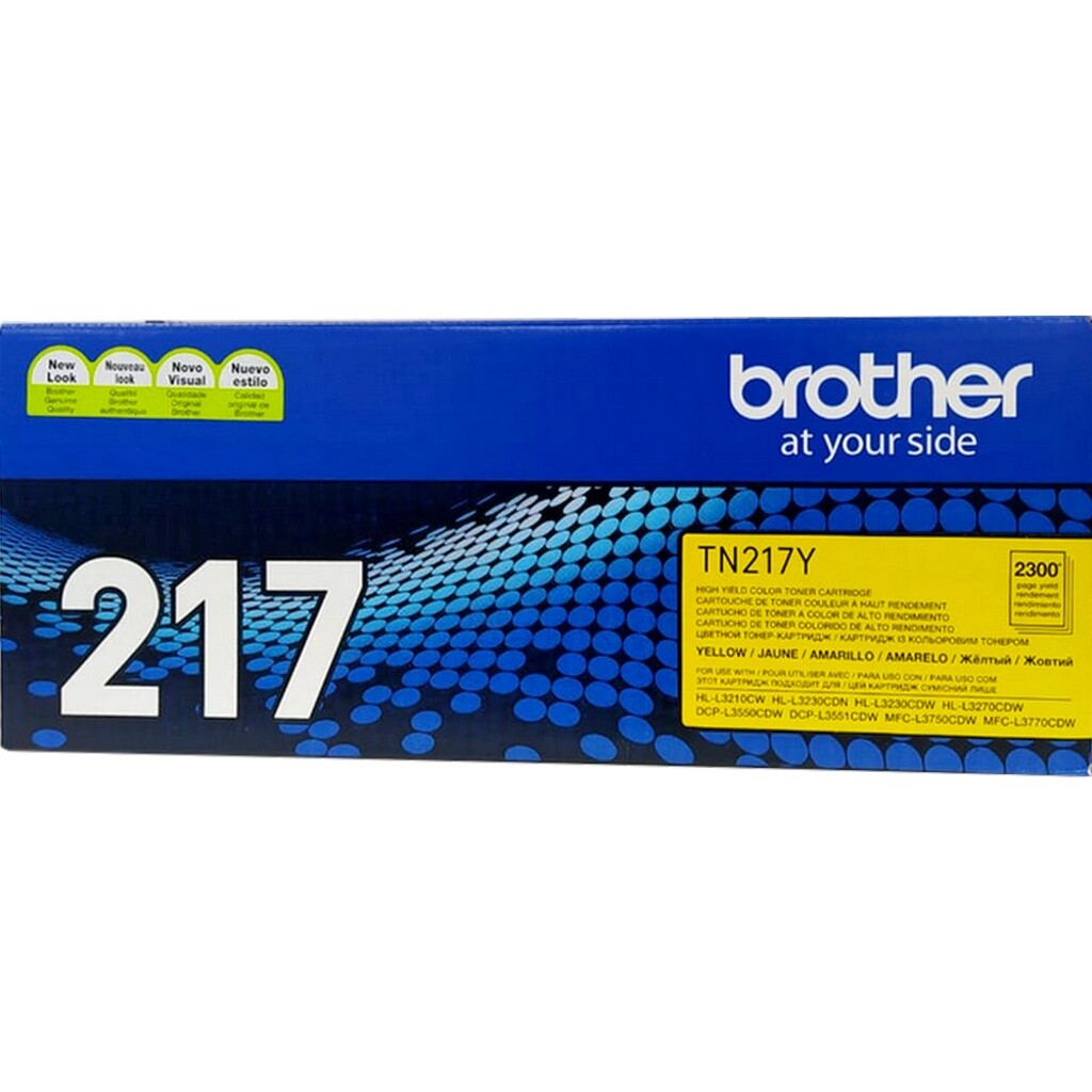 Toner Brother Amarelo Original - TN217YBR - 2.300 páginas para MFCL3750CDW MFCL3770CDW, HL3210CW, HL3230CDN, HL3230CDW, HL3270CDW, DCPL3551CDW