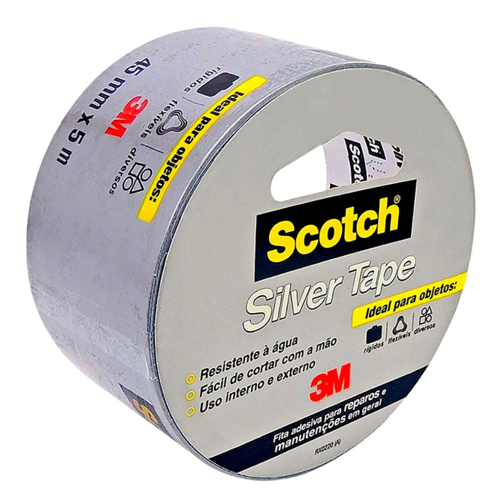 Fita Adesiva Silver Tape Scotch 3M 45mm x 5M Prata - HB004557912 - 130729