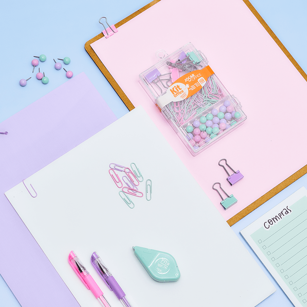 Kit Prendedores Jocar Office com Alfinete Clips e Prendedor
