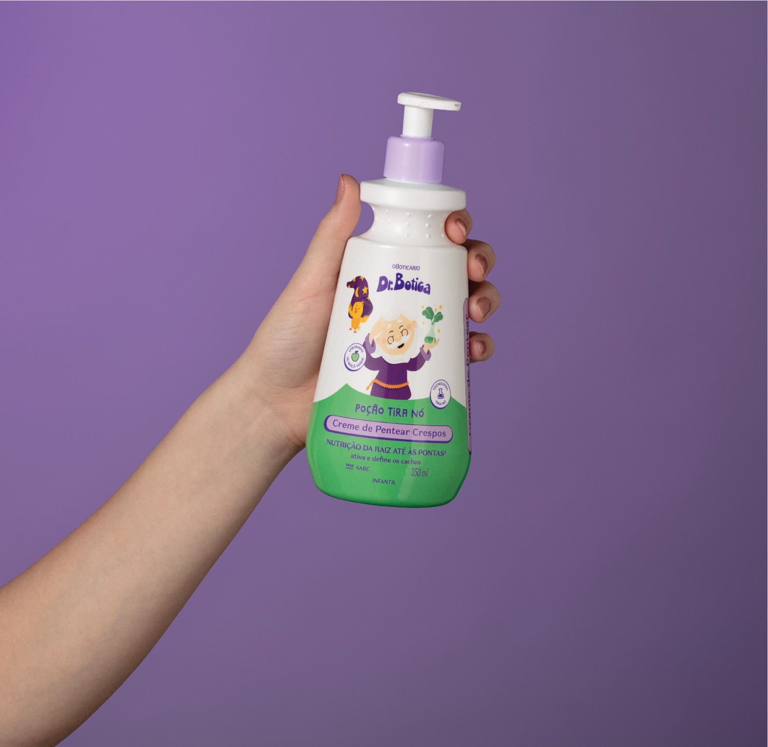 Creme Para Pentear Infantil Cabelos Crespos 4 ABC Dr.Botica Poção Tira Nó 350ml