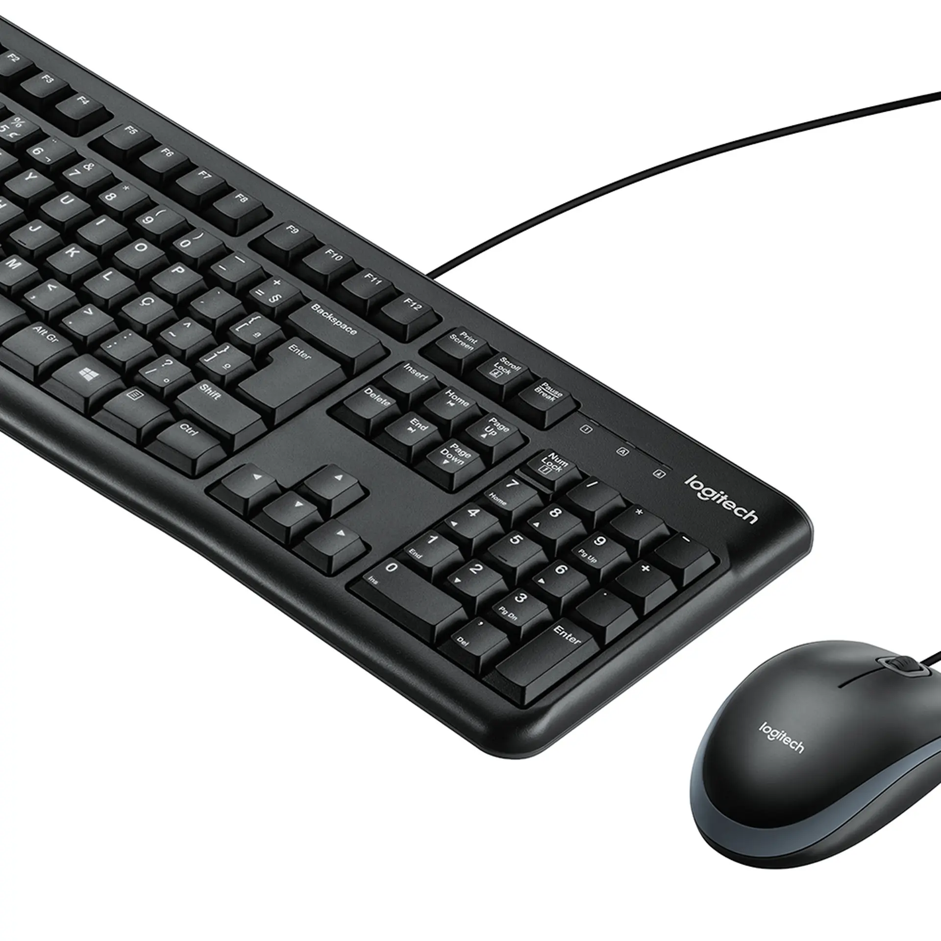 Kit Teclado e Mouse Com Fio Logitech MK120 USB Sensor Óptico - Preto