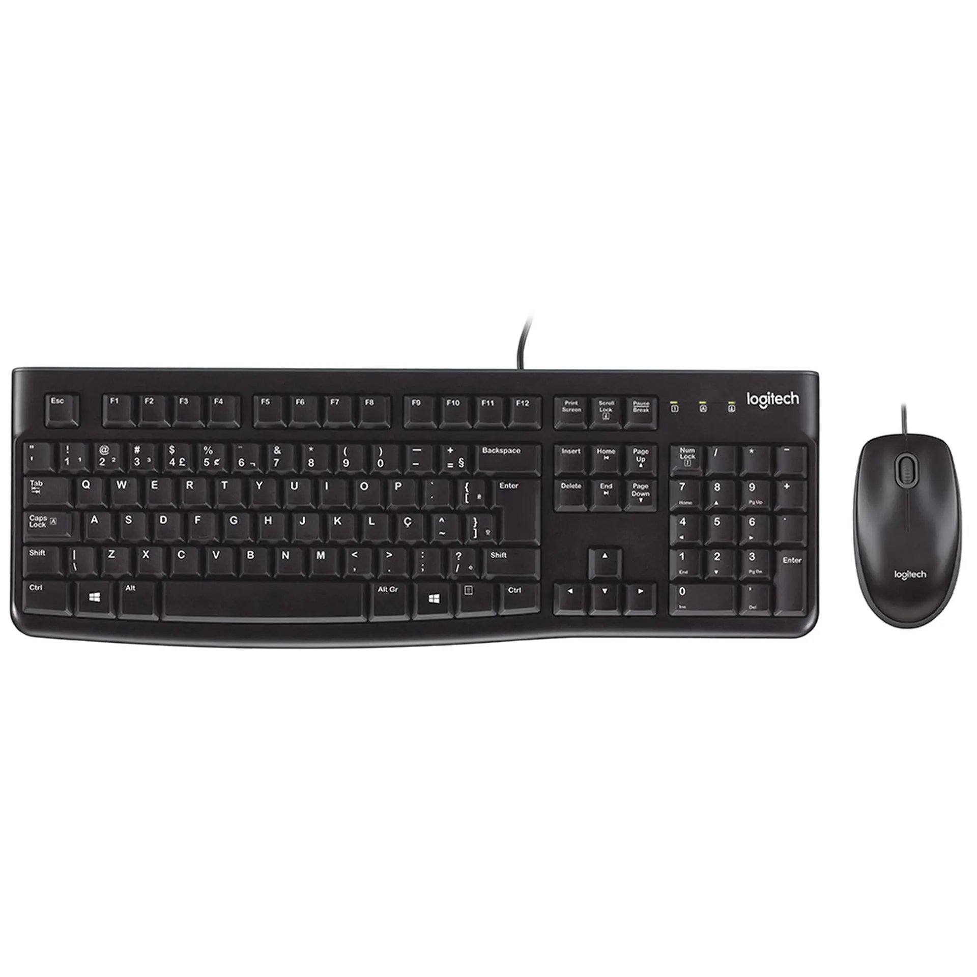 Kit Teclado e Mouse Com Fio Logitech MK120 USB Sensor Óptico - Preto