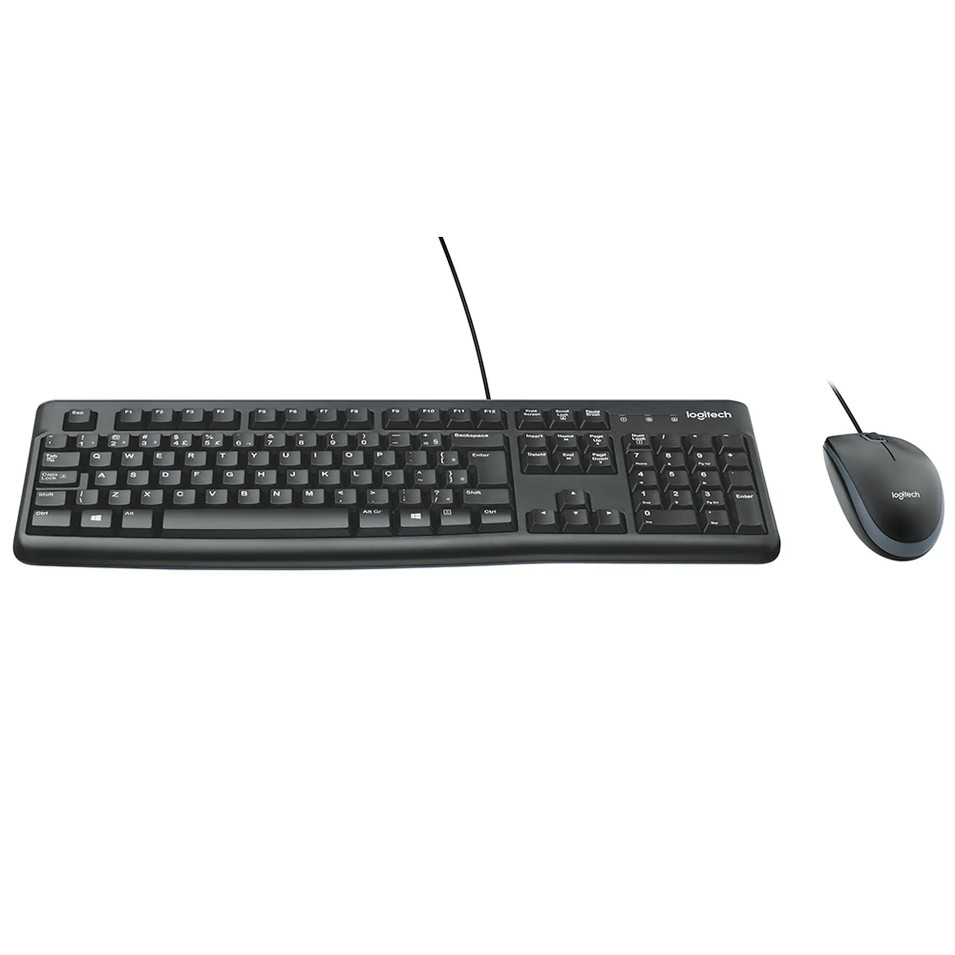 Kit Teclado e Mouse Com Fio Logitech MK120 USB Sensor Óptico - Preto