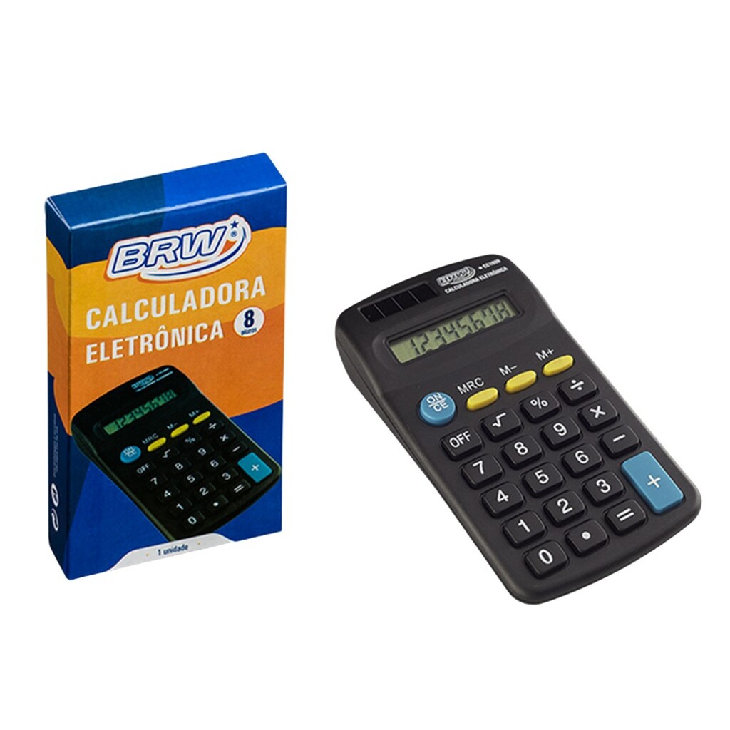 Calculadora Eletrônica de Bolso 8 Dígitos BRW - Unitário - CC1000