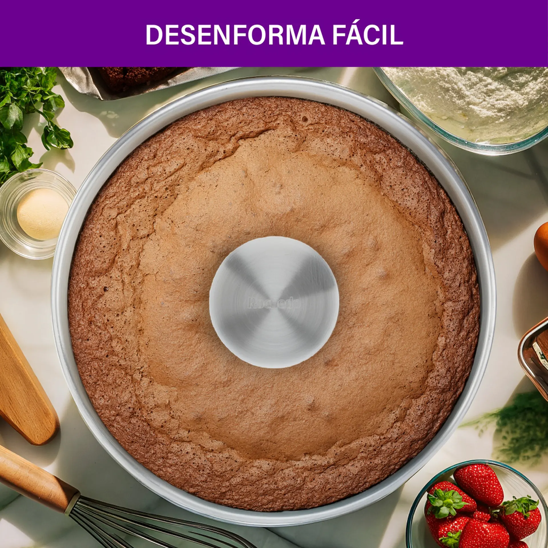 Forma de Bolo Rochedo 24 cm Antiaderente 2,7L Bolo Perfeito