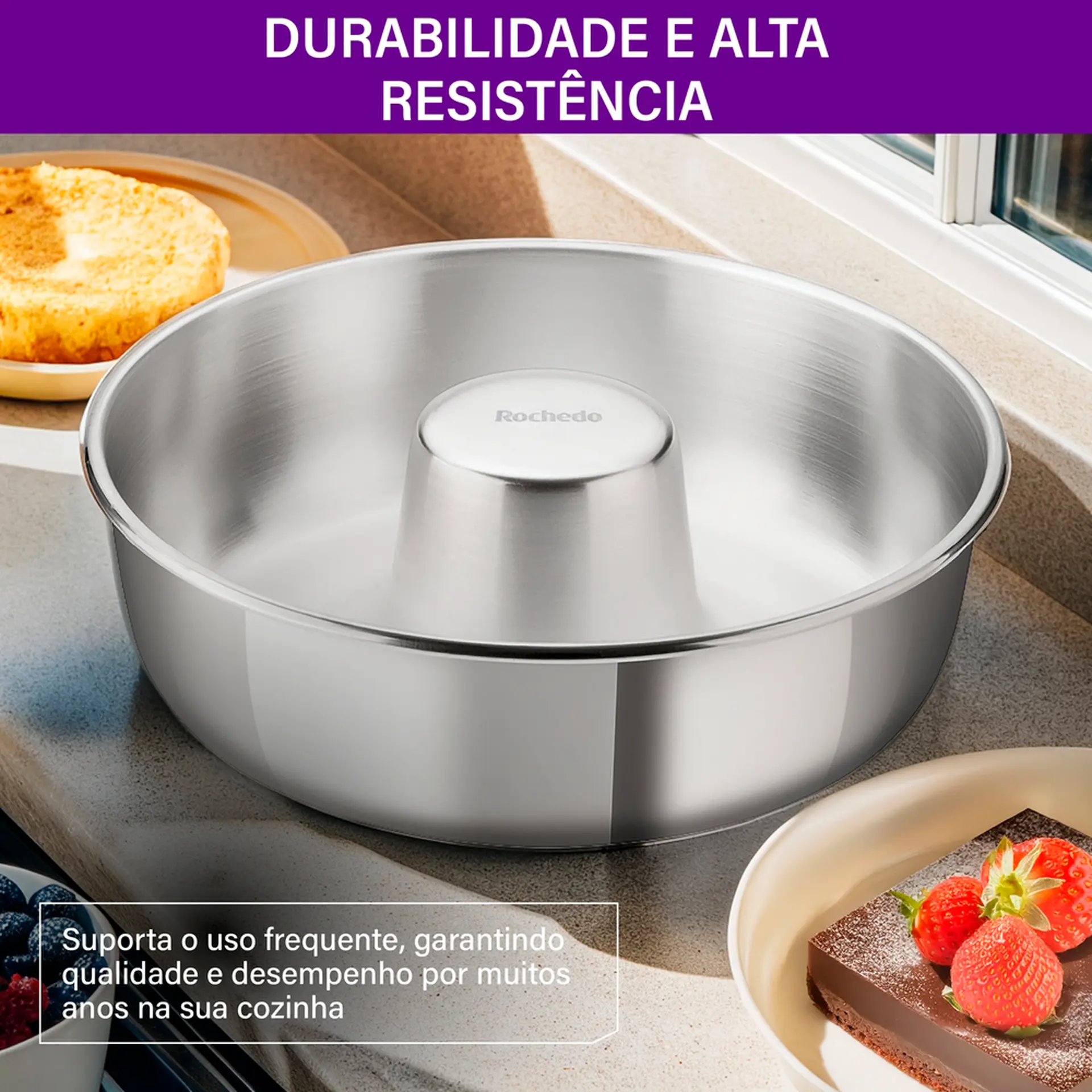 Forma de Bolo Rochedo 24 cm Antiaderente 2,7L Bolo Perfeito