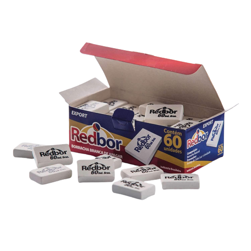 Borracha Escolar Red Bor Pequena Unidade Branca 60