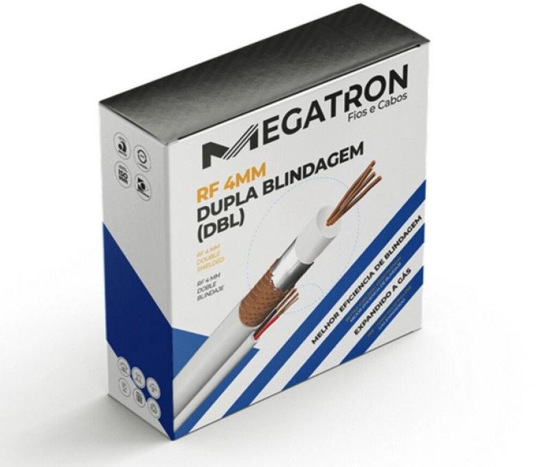 Cabo Coaxial RF 4mm 75 OHMS Bipolar Blindado Megatron 1615 Rolo 100m