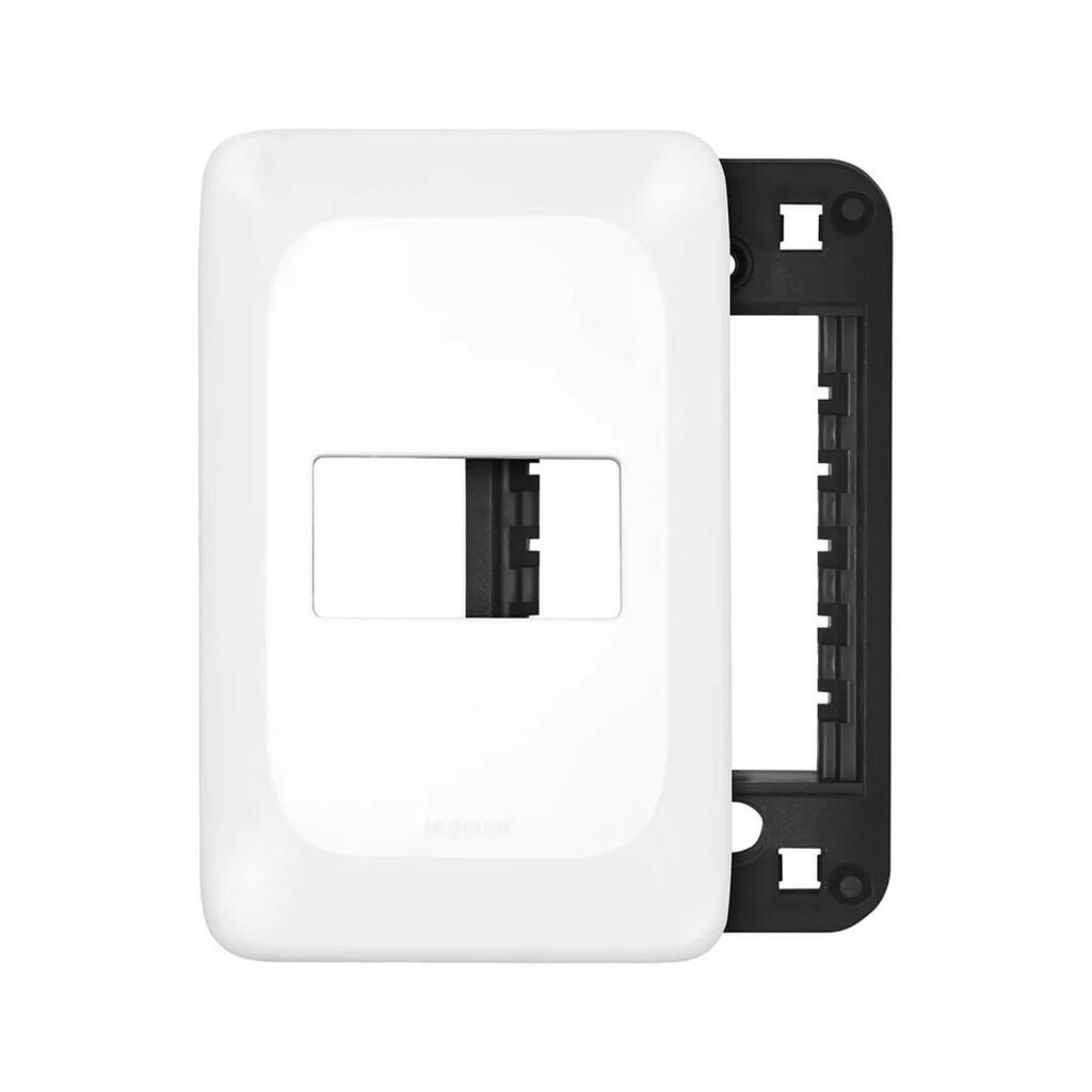 Espelho 4x2 para 1 Módulo Pial PoP I Legrand Branco - LGP21 - com Suporte