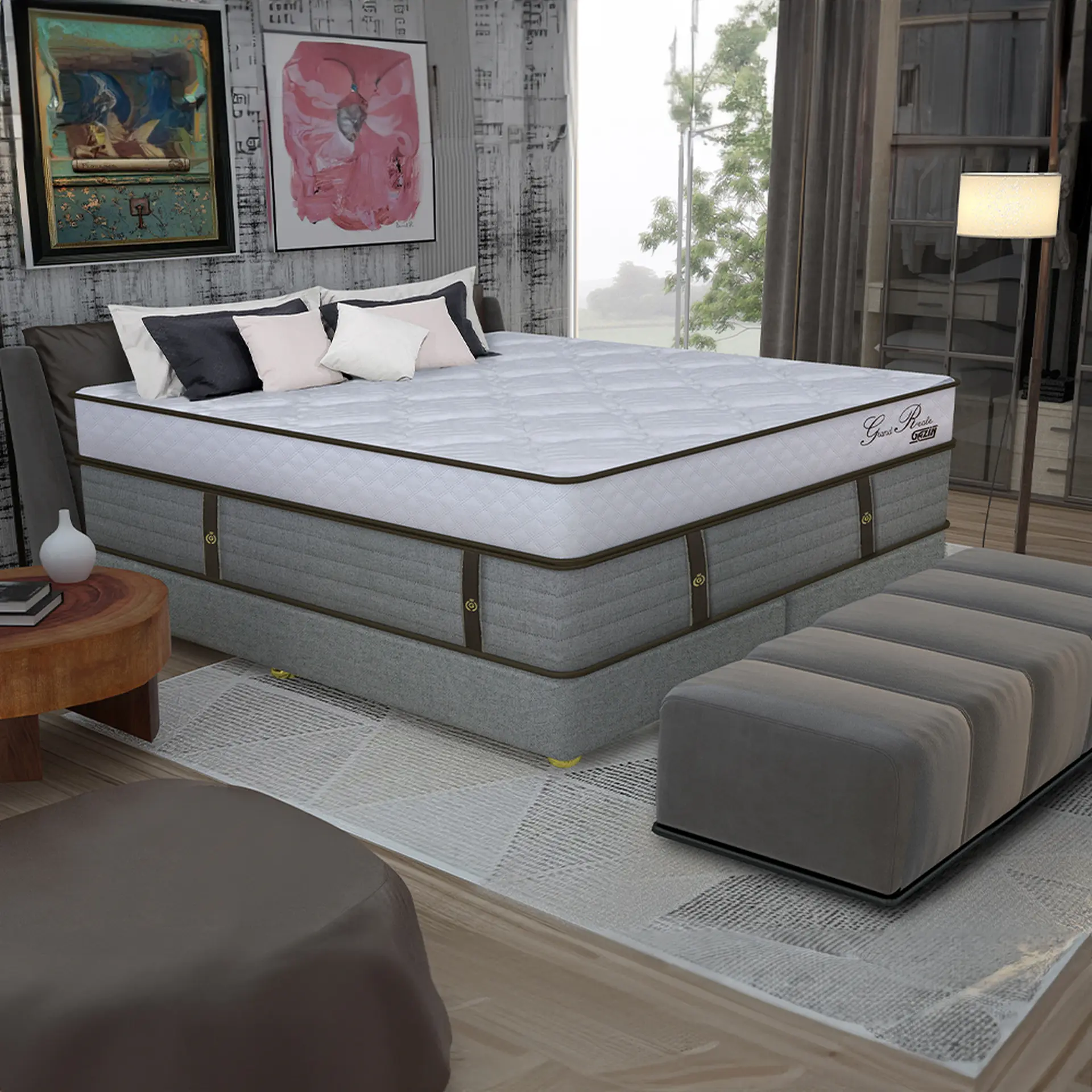 Colchão Cama Box Gazin Molas BlueWave King Size Grand Reale 193x203